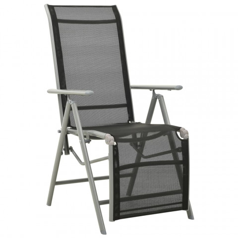 Chaises de jardin 2 pcs textilène et aluminium argenté