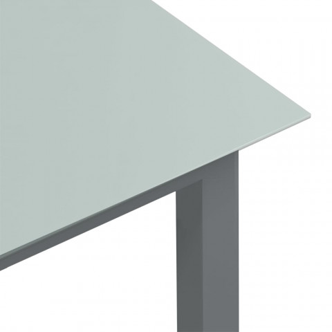 Table de jardin gris clair 190x90x74 cm aluminium et verre