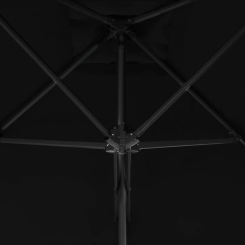 Parasol d'extérieur avec mât en acier 250 x 250 x 230 cm noir helloshop26 02_0008205