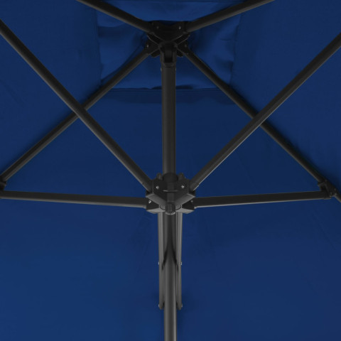 Parasol d'extérieur avec mât en acier 250 x 250 x 230 cm bleu helloshop26 02_0008202