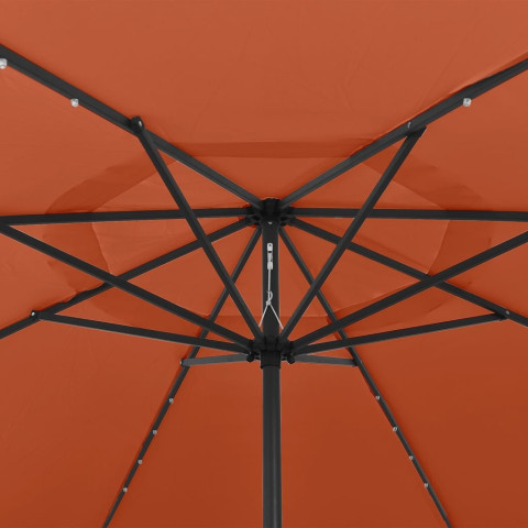 Parasol d'extérieur avec led et mât en métal 400 cm - Couleur au choix