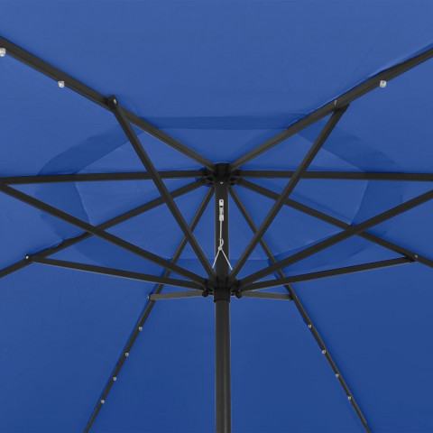 Parasol d'extérieur avec led et mât en métal 400 cm bleu azuré