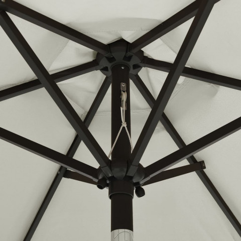 Parasol avec lumières led sable 200x211 cm aluminium