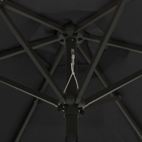 Parasol avec lumières led noir 200x211 cm aluminium
