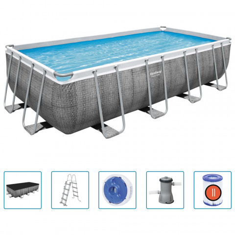Ensemble de piscine power steel rectangulaire 488x244x122 cm