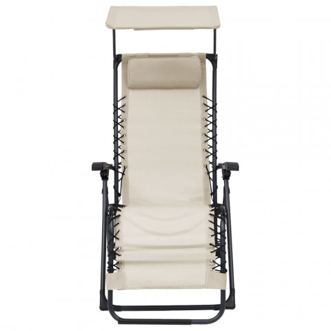 Chaise pliable de terrasse textilène crème