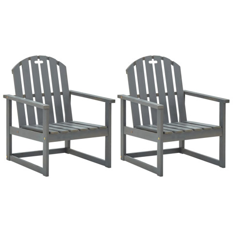 Chaises de jardin 2 pcs bois d'acacia solide - Couleur au choix