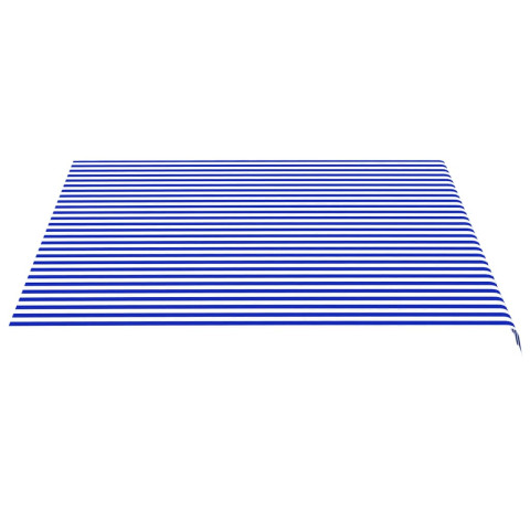 Tissu de remplacement pour auvent bleu et blanc 4x3,5 m