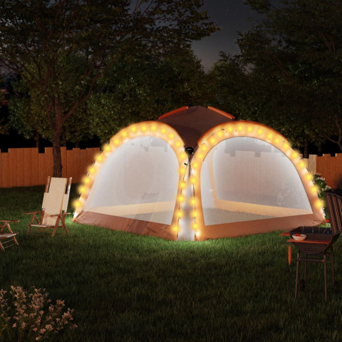 Tente de réception avec LED et 4 parois 3,6x3,6x2,3m - Couleur au choix