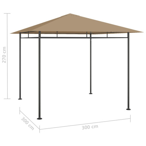 Belvédère 3x3x2,7 m 180 g/m² - Couleur au choix