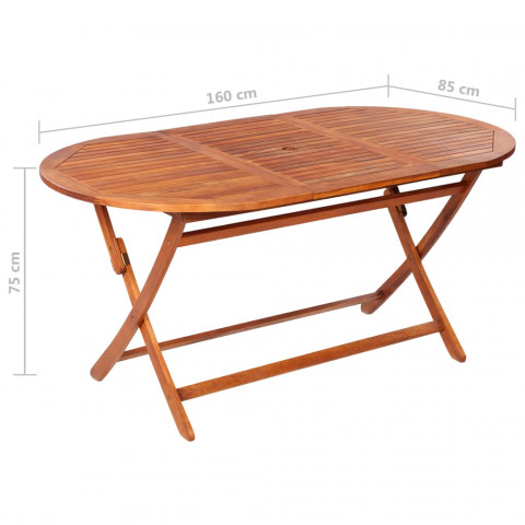 Table de jardin pliable 160x85x75 cm bois d'acacia massif