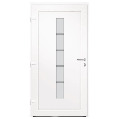 Porte d'entrée aluminium et pvc blanc 100x210 cm