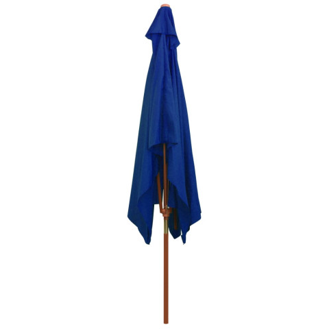 Parasol d'extérieur avec mât en bois 200 x 300 cm bleu helloshop26 02_0008255