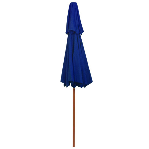 Parasol d'extérieur double avec mât en bois 270 cm bleu helloshop26 02_0008441