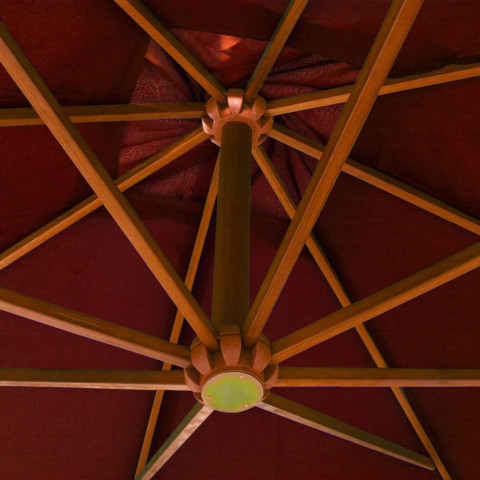 Parasol suspendu avec mât 3 x 3 m bois de sapin massif - Couleur au choix