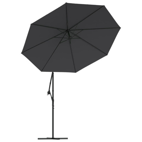 Tissu de remplacement pour parasol déporté noir 350 cm
