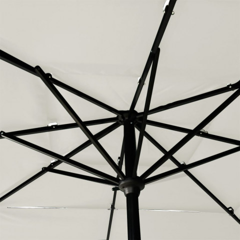 Parasol à 3 niveaux avec mât en aluminium sable 2,5x2,5 m