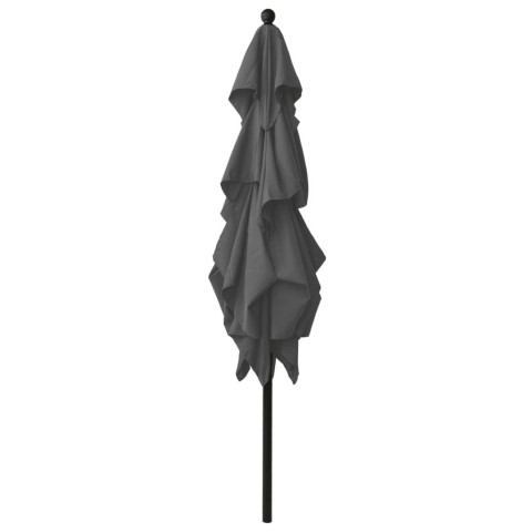 Parasol à 3 niveaux avec mât en aluminium 2,5 x 2,5 m - Couleur au choix
