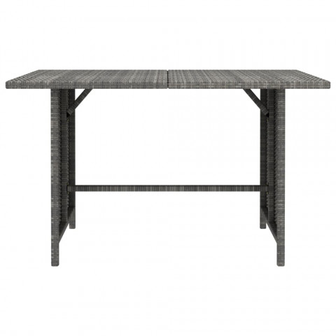 Table à dîner de jardin gris 110x70x65 cm résine tressée