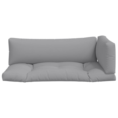 Coussins de palette 3 pcs gris tissu