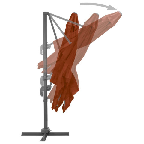 Parasol déporté avec mât en aluminium 300 x 300 cm - Couleur au choix