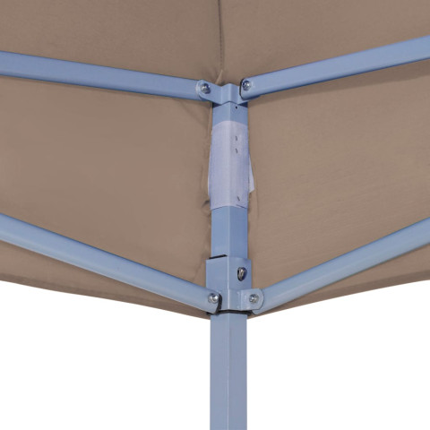 Toit de tente de réception 3x3 m taupe 270 g/m²