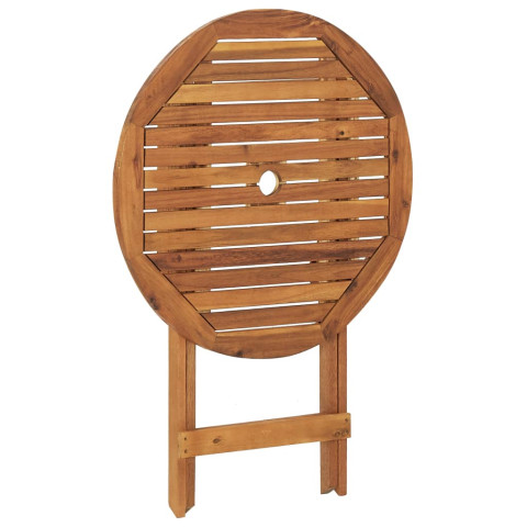 Mobilier à dîner de jardin pliable 3 pcs bois d'acacia solide