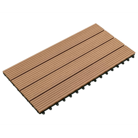 Carreaux de terrasse 6 pcs wpc 60x30 cm 1,08 m² marron