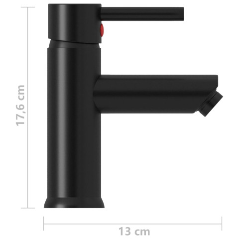 Robinet de lavabo de salle de bain robinet d'évier mitigeur de salle d'eau maison intérieur 130 x 176 mm noir  02_0003522