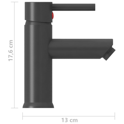 Robinet de lavabo de salle de bain robinet d'évier mitigeur de salle de bain mitigeur de salle d'eau maison intérieur 17,6 cm gris