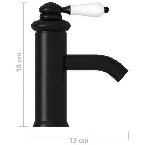 Robinet de lavabo de salle de bain robinet d'évier mitigeur de salle de bain mitigeur de salle d'eau maison intérieur 18 cm noir
