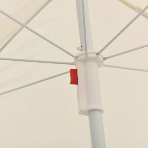 Parasol d'extérieur avec mât en acier sable 180 cm