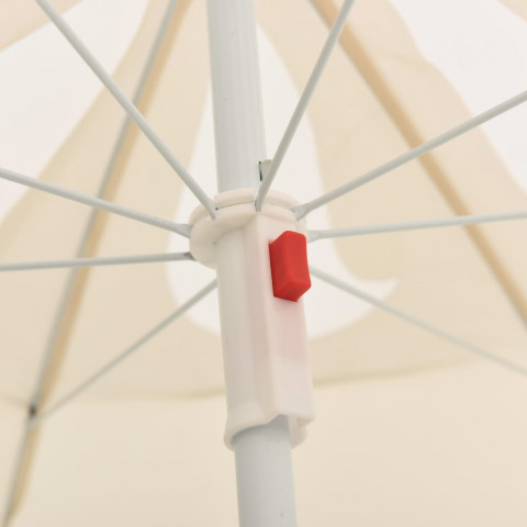 Parasol d'extérieur avec mât en acier sable 180 cm