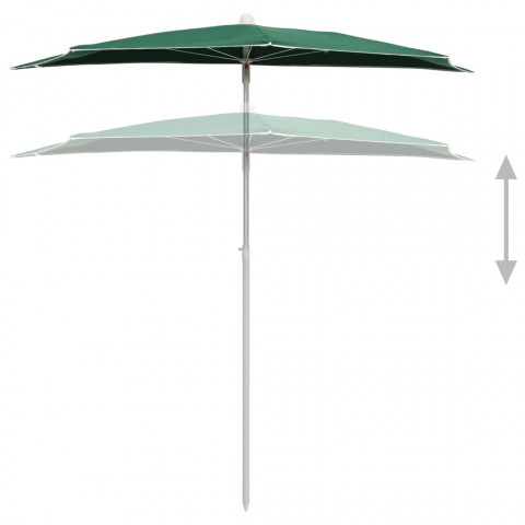 Demi-parasol de jardin avec mât 180x90 cm - Couleur au choix