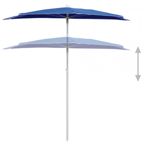 Demi-parasol de jardin avec mât 180x90 cm - Couleur au choix