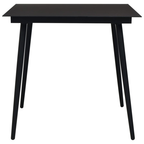 Mobilier à dîner d'extérieur 3 pcs corde en coton et acier noir