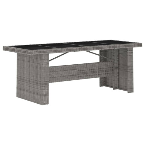 Mobilier à dîner jardin 11pcs avec coussins résine tressée gris