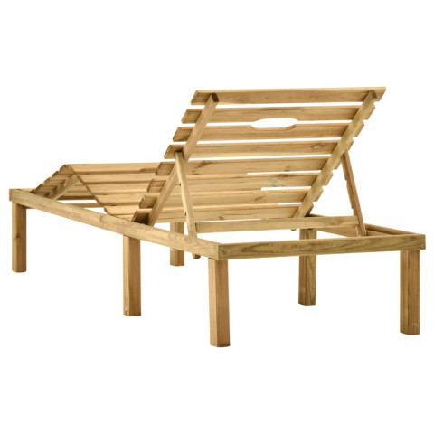 Chaise longue de jardin avec Table bois de pin imprégné