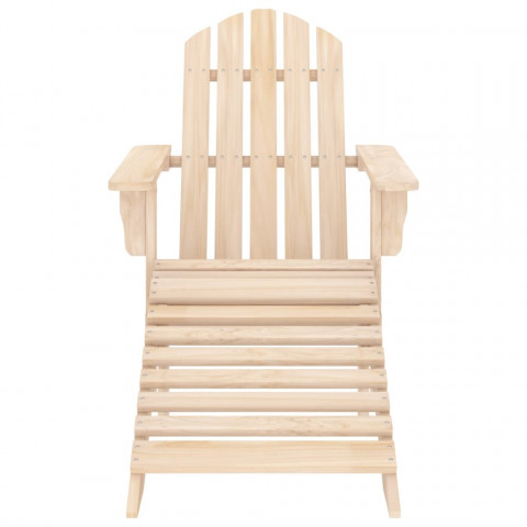 Chaise de jardin adirondack avec pouf bois de sapin - Couleur au choix