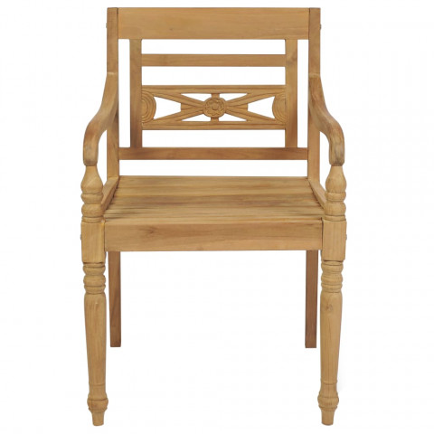 Chaises batavia 2 pcs avec coussins bois de teck - Couleur au choix