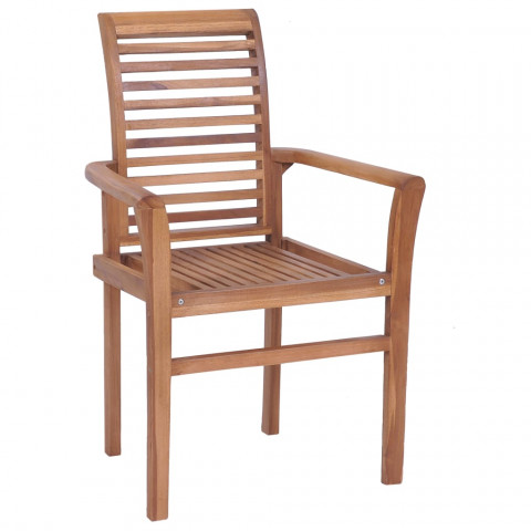 Chaises à dîner 4 pcs avec coussins vert bois de teck solide