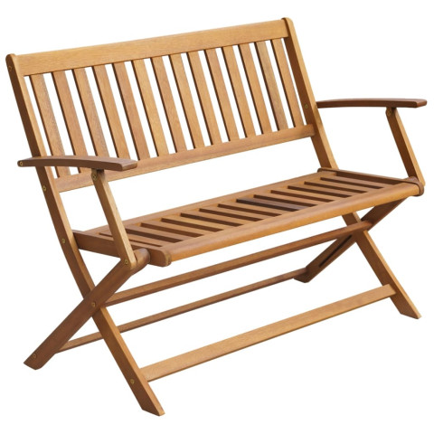 Banc de jardin d'extérieur terrasse avec coussin 120 x 60 x 89 cm bois d'acacia massif - Couleur au choix