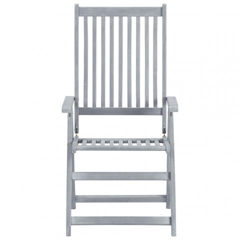 Chaises inclinables de jardin 2 pcs avec coussins bois d'acacia - Crème