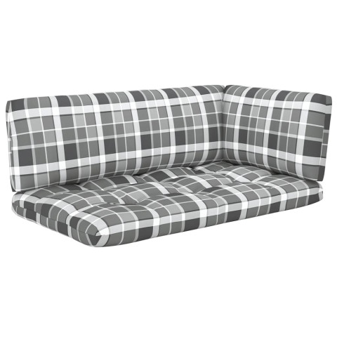 Canapé palette 2 places avec coussins pin imprégné de noir