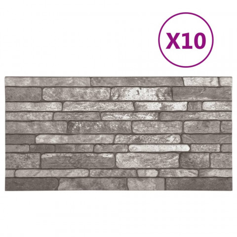 Panneaux muraux 3d avec design de brique gris foncé 10 pcs eps
