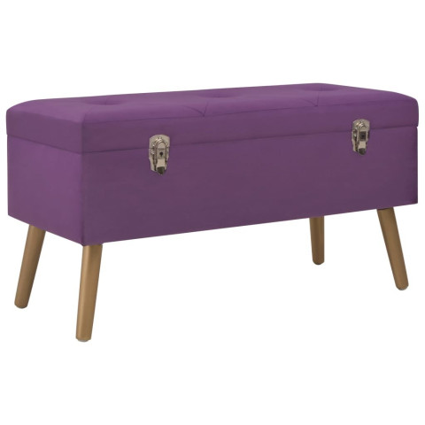 Banc avec compartiment de rangement 80 cm velours - Couleur au choix