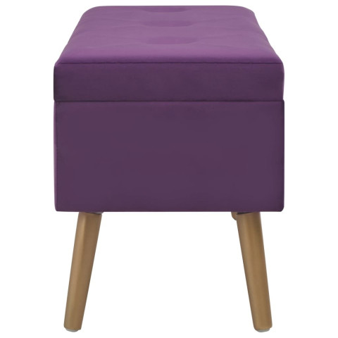 Banc avec compartiment de rangement 80 cm velours - Couleur au choix