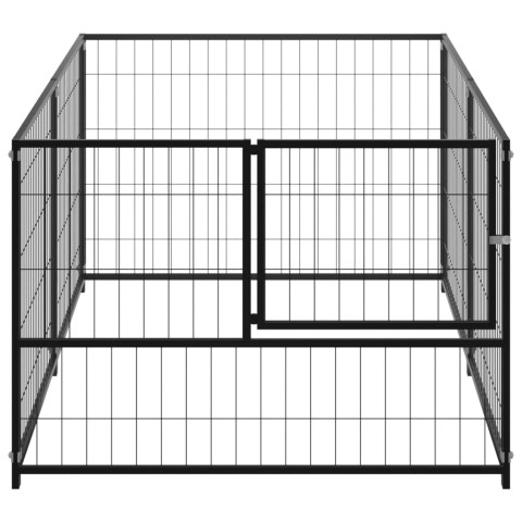 Chenil extérieur cage enclos parc animaux chien noir 200 x 100 x 70 cm acier