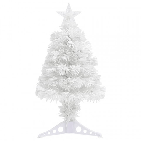  Sapin de Noël artificiel avec LED Blanc 64 cm Fibre optique