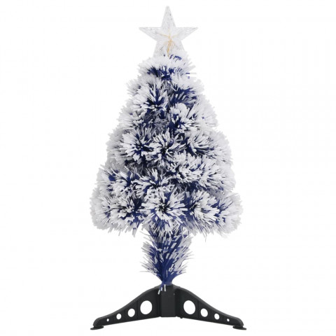  Sapin de Noël artificiel LED Blanc et bleu 64 cm Fibre optique